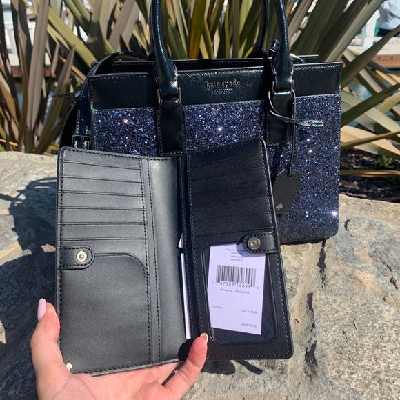 Kate Spade Cameron MD Glitter Satchel / Wallet Set - Picture 3 of 8